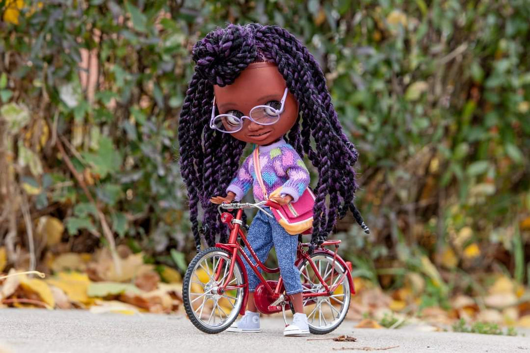 Winnie and her bike.